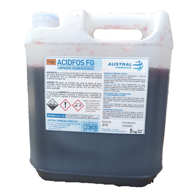 ACIDFOS FG Bd 5 kg. Eliminador de sarro
