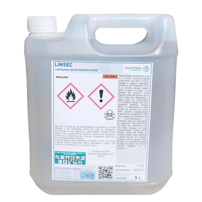 LIMSEC Bidón 5 kg - Limpiador Desinfectante